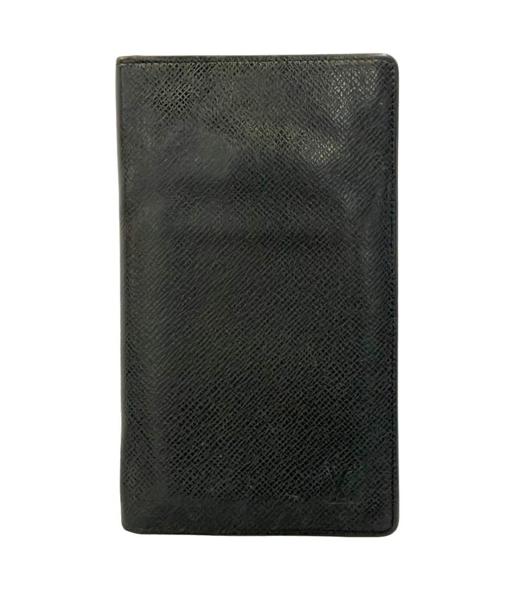 Louis Vuitton Long Wallet Billfold Taiga Porte Cheki Carte Leather Green Black